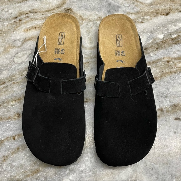 NEW BIRKENSTOCK Boston Suede Soft Footbed Clogs Women’s 9 Men’s 7 - Picture 2 of 10